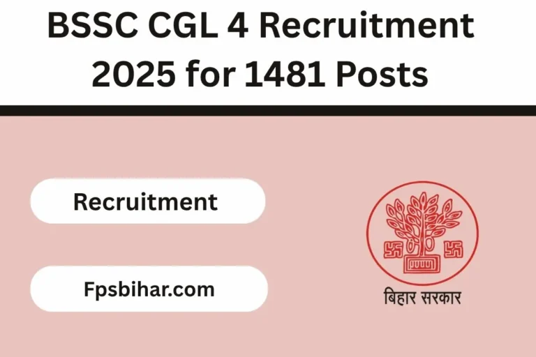 BSSC CGL 4 Recruitment 2025 for 1481 Posts
