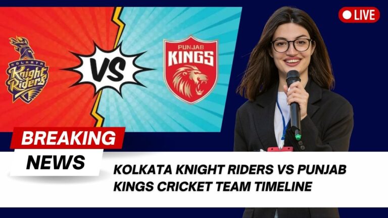 Kolkata Knight Riders vs Punjab Kings Cricket Team Timeline